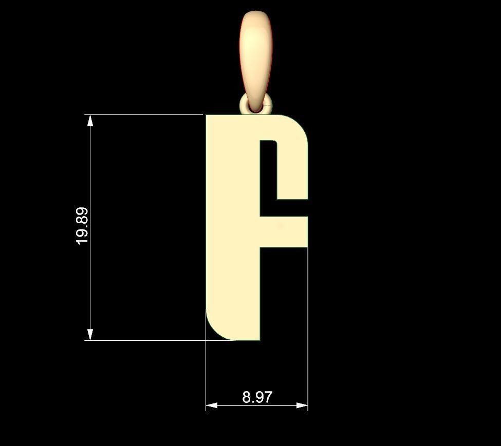 Initial Letters Pendant Sanka F 3D print model_4