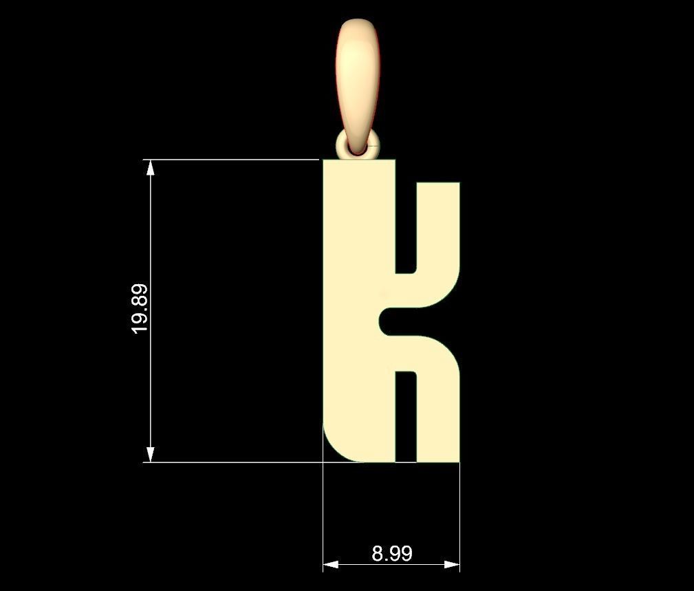 Initial Letters Pendant Sanka K 3D print model_4