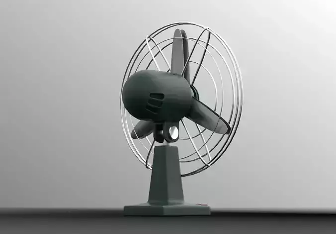 Industrial  Fan - Rigged - Futuristic - Retro Low-poly 3D model