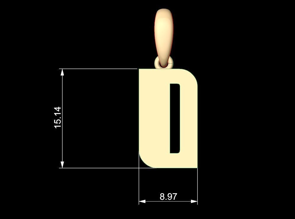 Initial Letters Pendant Sanka O 3D print model_4