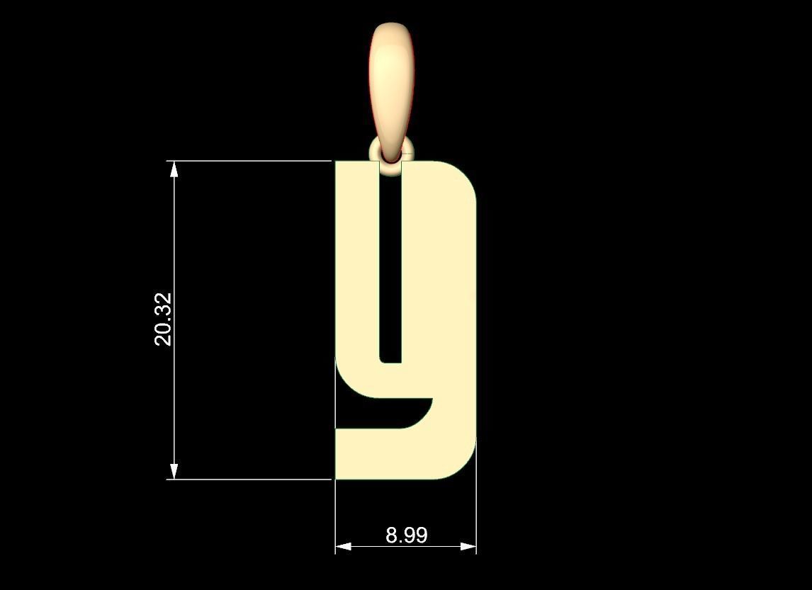 Initial Letters Pendant Sanka Y 3D print model_4