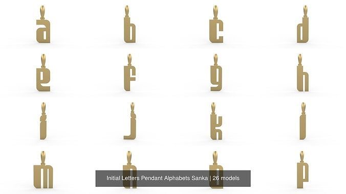 Initial Letters Pendant Alphabets Sanka 3D Model Collection