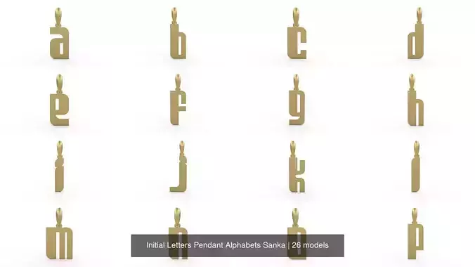 Initial Letters Pendant Alphabets Sanka 3D Model Collection