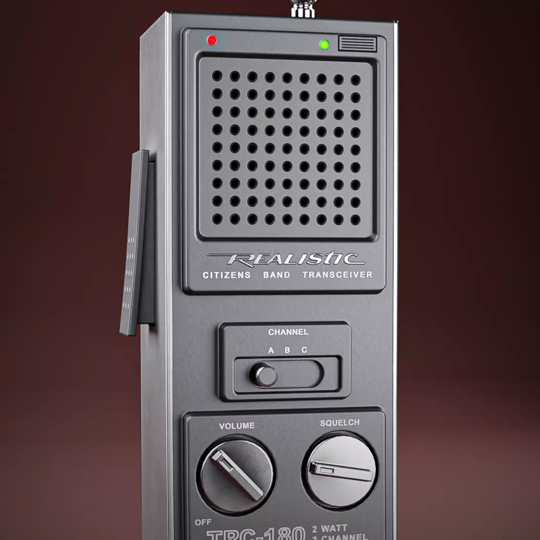 Realistic TRC-206 walkie talkie Low-poly 3D model_0
