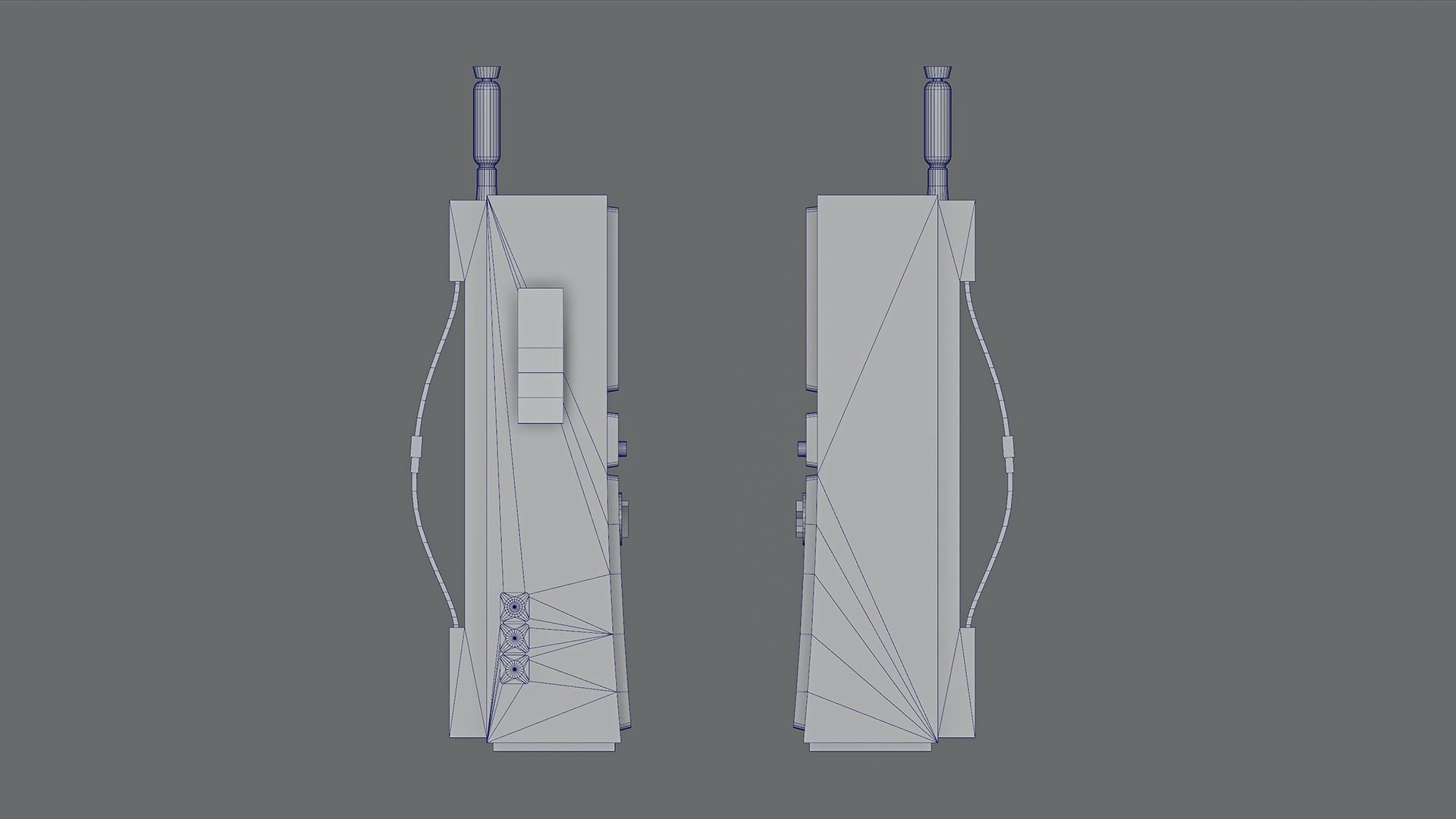 Realistic TRC-206 walkie talkie Low-poly 3D model_7