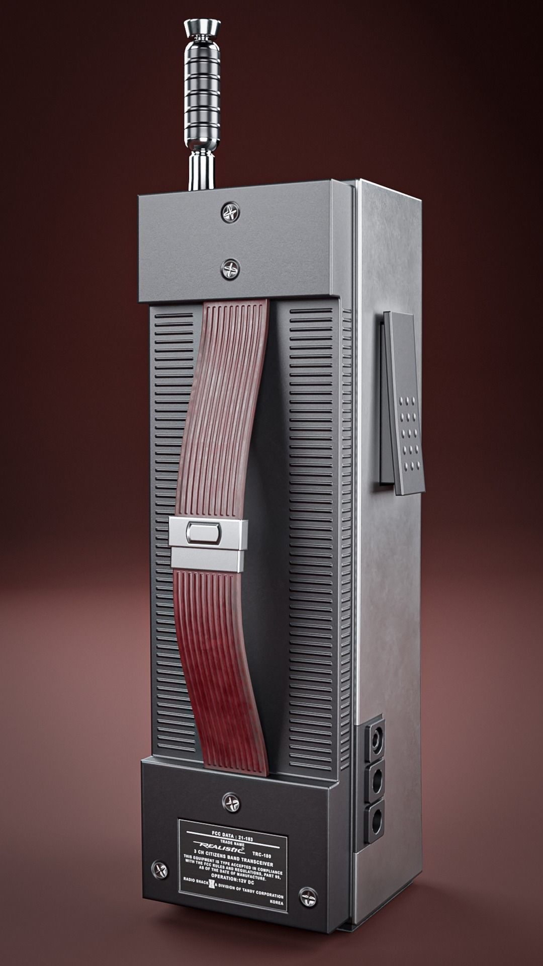 Realistic TRC-206 walkie talkie Low-poly 3D model_4