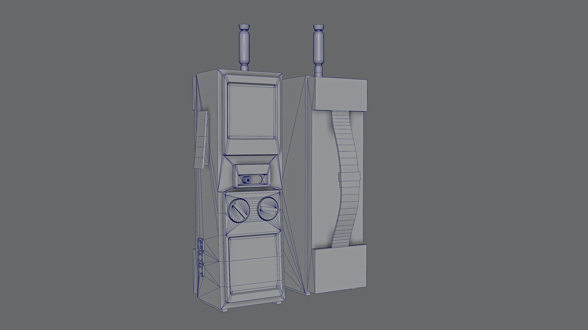 Realistic TRC-206 walkie talkie Low-poly 3D model_5