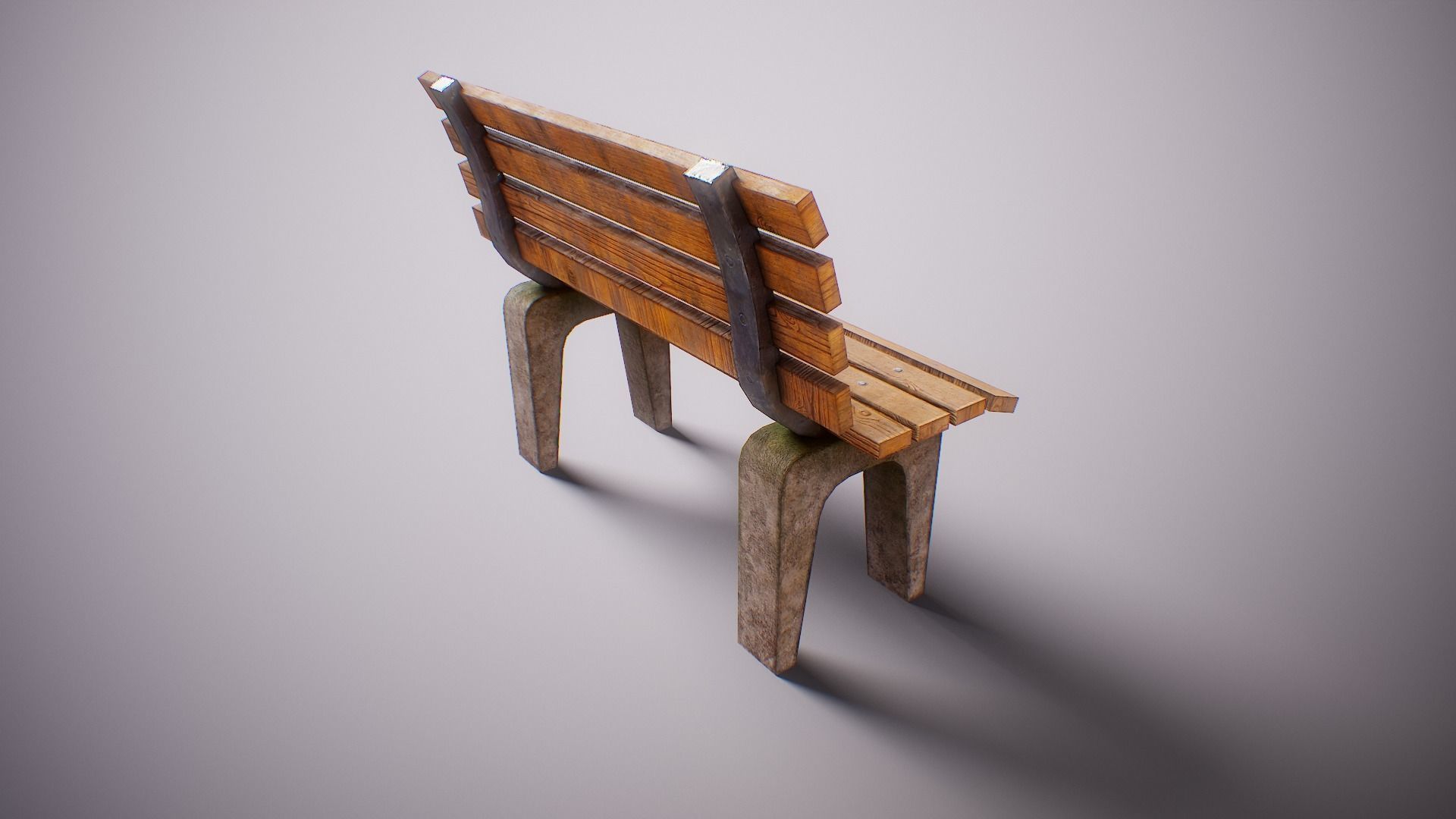 Simple PBR Park Bench Free low-poly 3D model_5