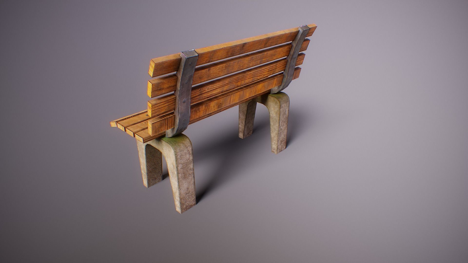 Simple PBR Park Bench Free low-poly 3D model_4