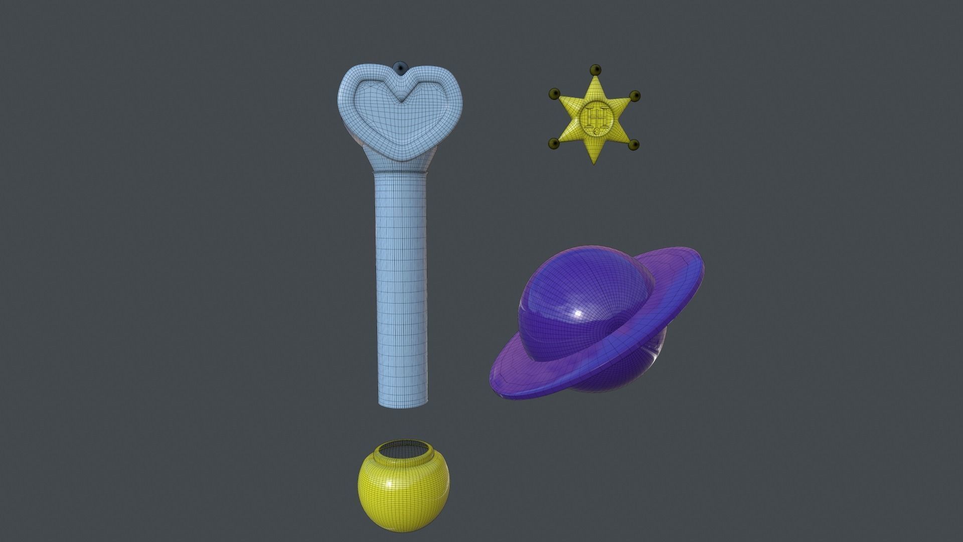Sailor Saturn Transformation Wand 3D print model_3