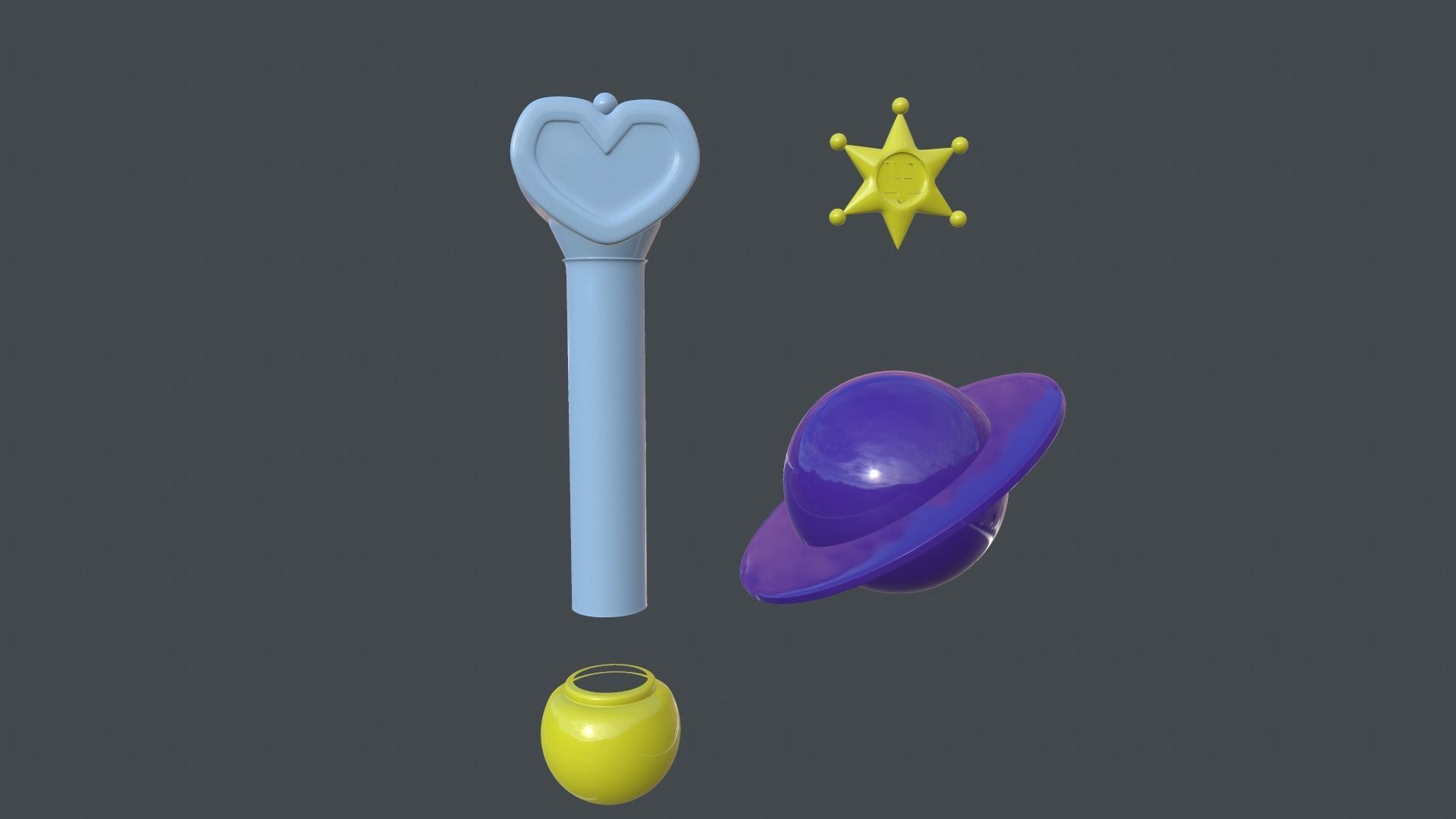 Sailor Saturn Transformation Wand 3D print model_2