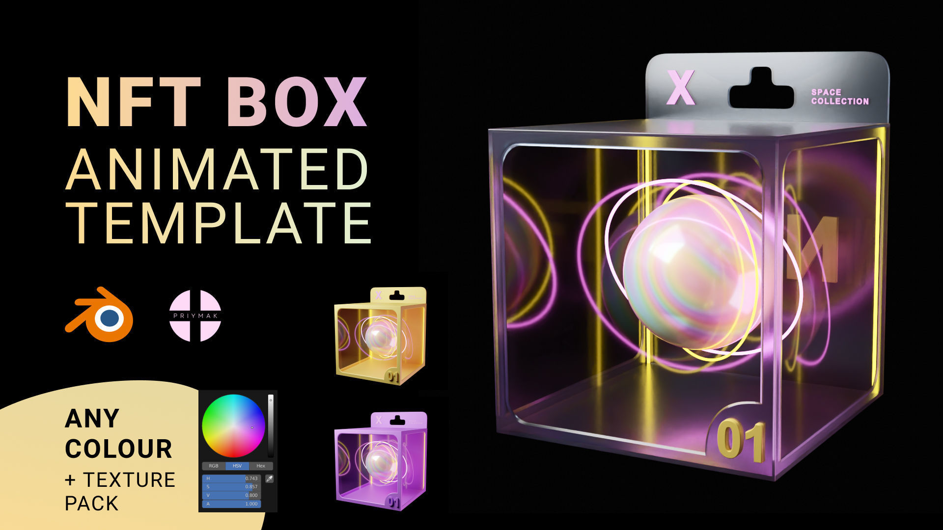 NFT BOX template for Blender 3D model_6