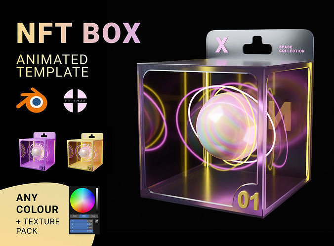 NFT BOX template for Blender 3D model