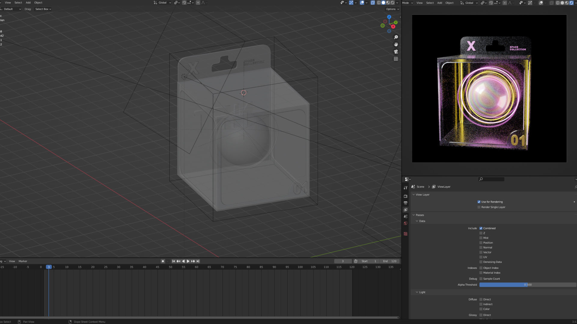 NFT BOX template for Blender 3D model_3