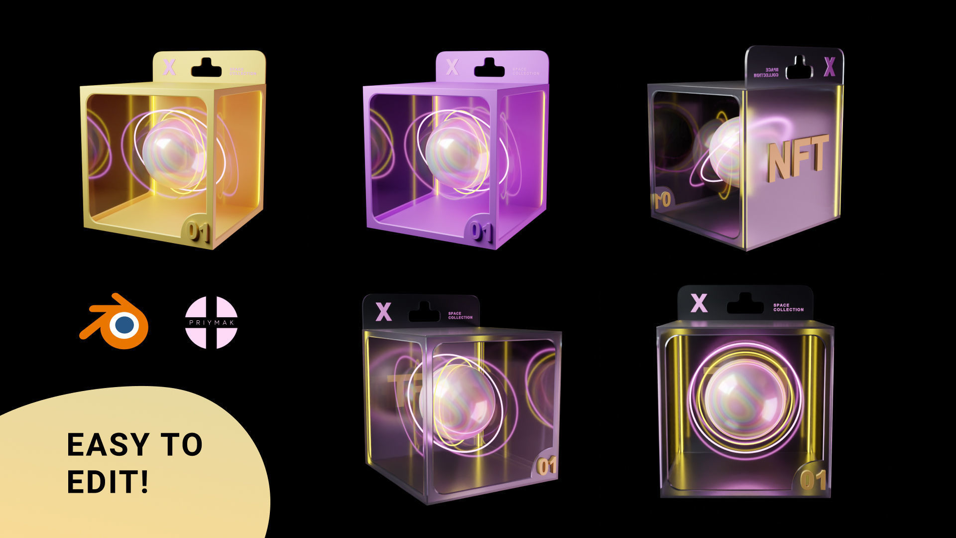 NFT BOX template for Blender 3D model_2