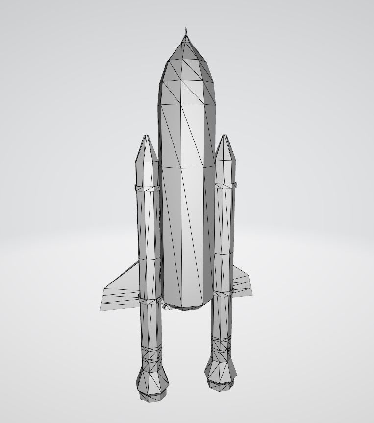 Space shuttle Low-poly 3D model_11