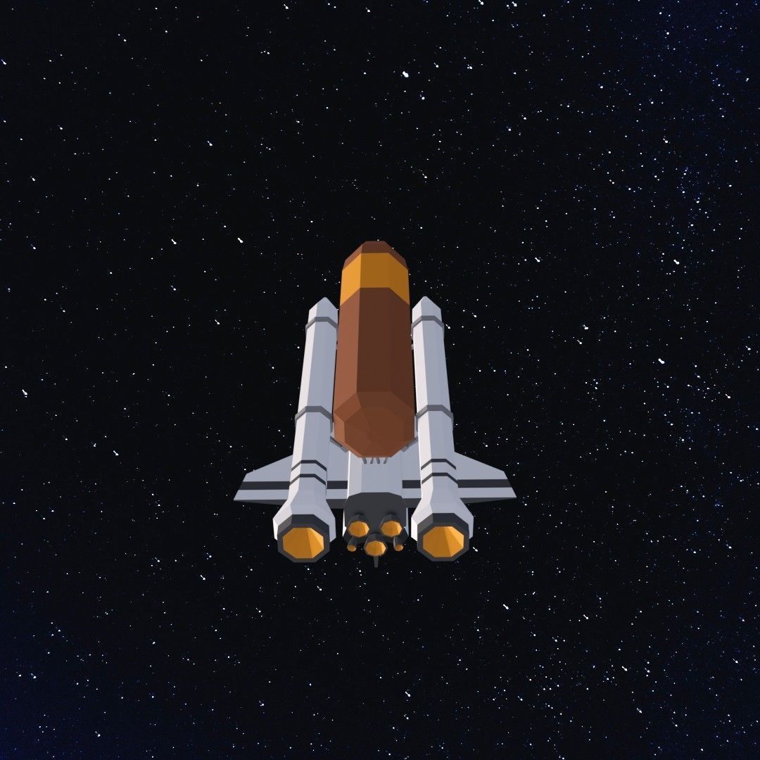 Space shuttle Low-poly 3D model_6