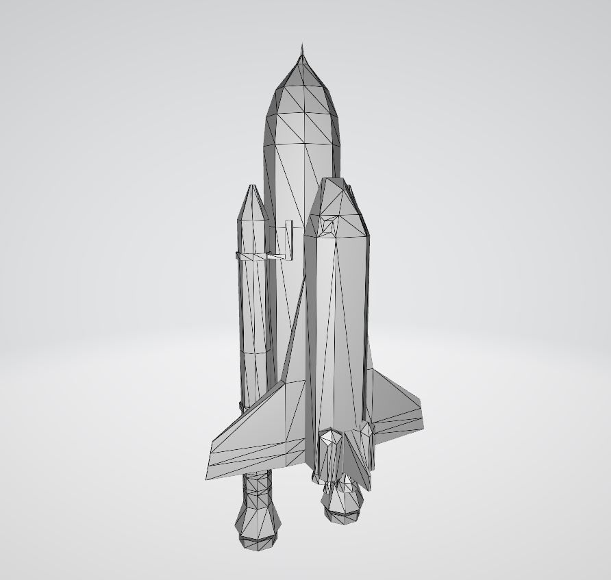 Space shuttle Low-poly 3D model_10