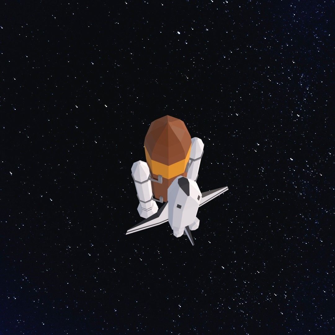 Space shuttle Low-poly 3D model_4