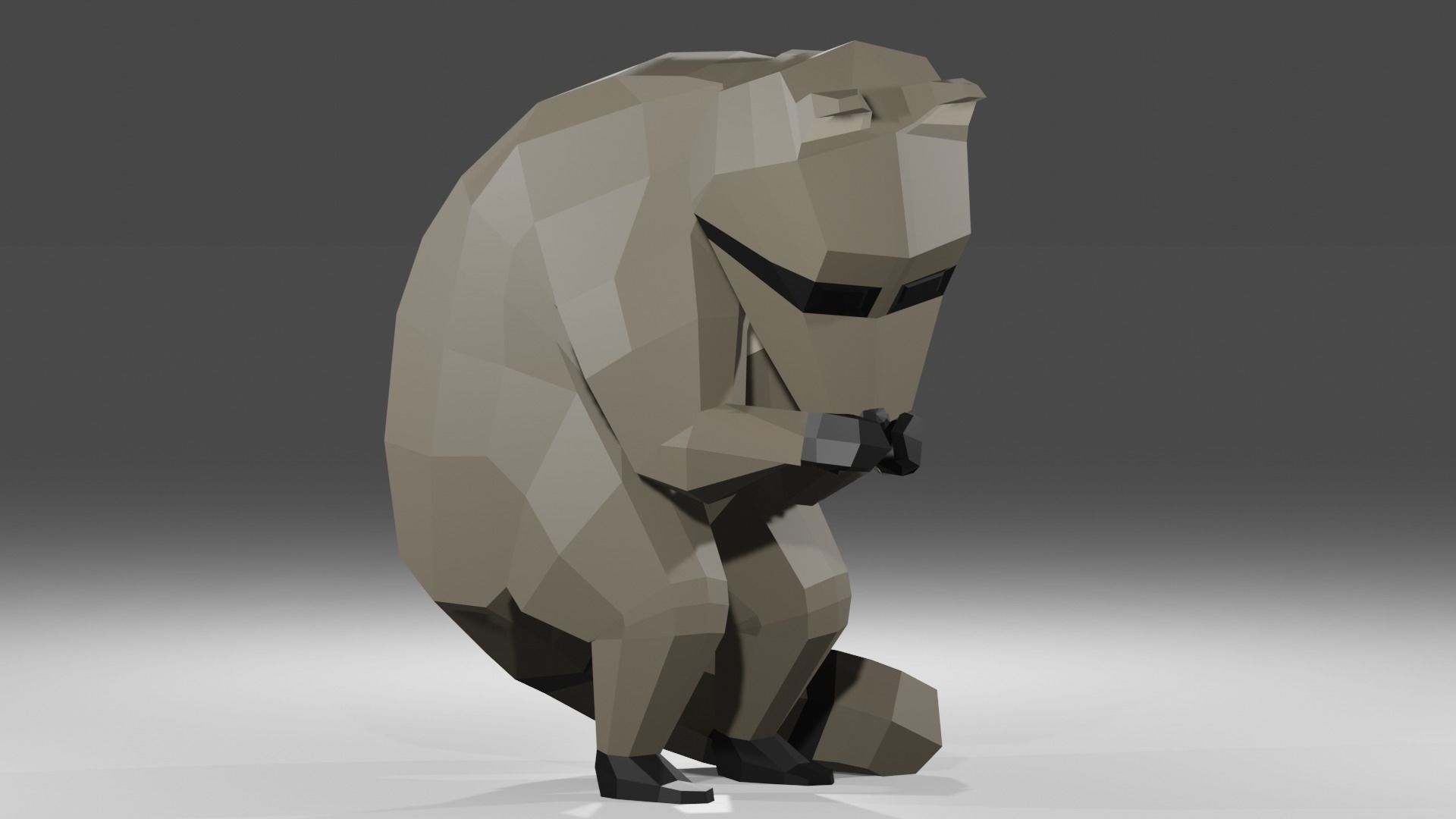 Raccon Low Poly Rigged Free low-poly 3D model_4