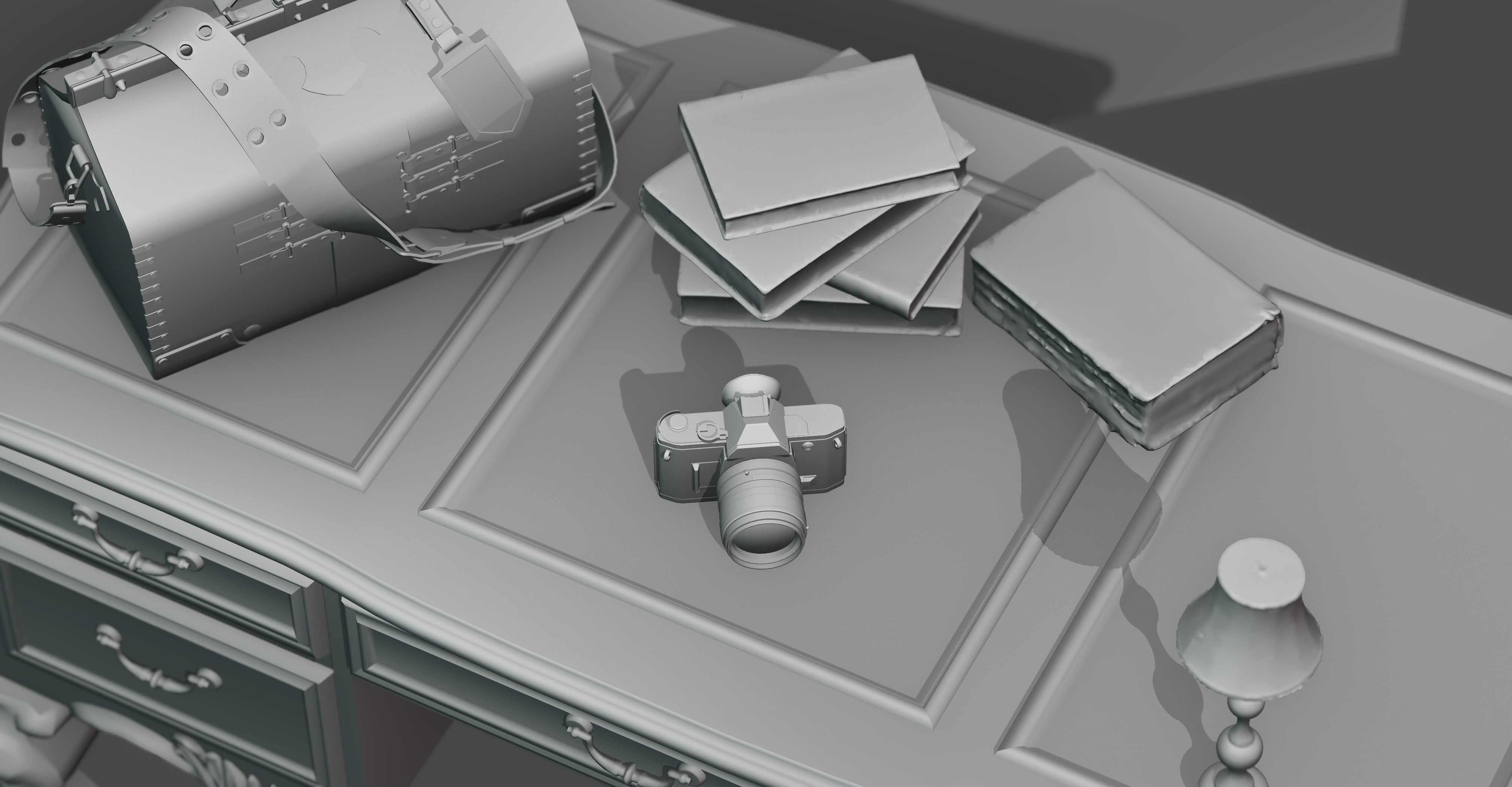 Interior Game design Assests Low-poly 3D model_6