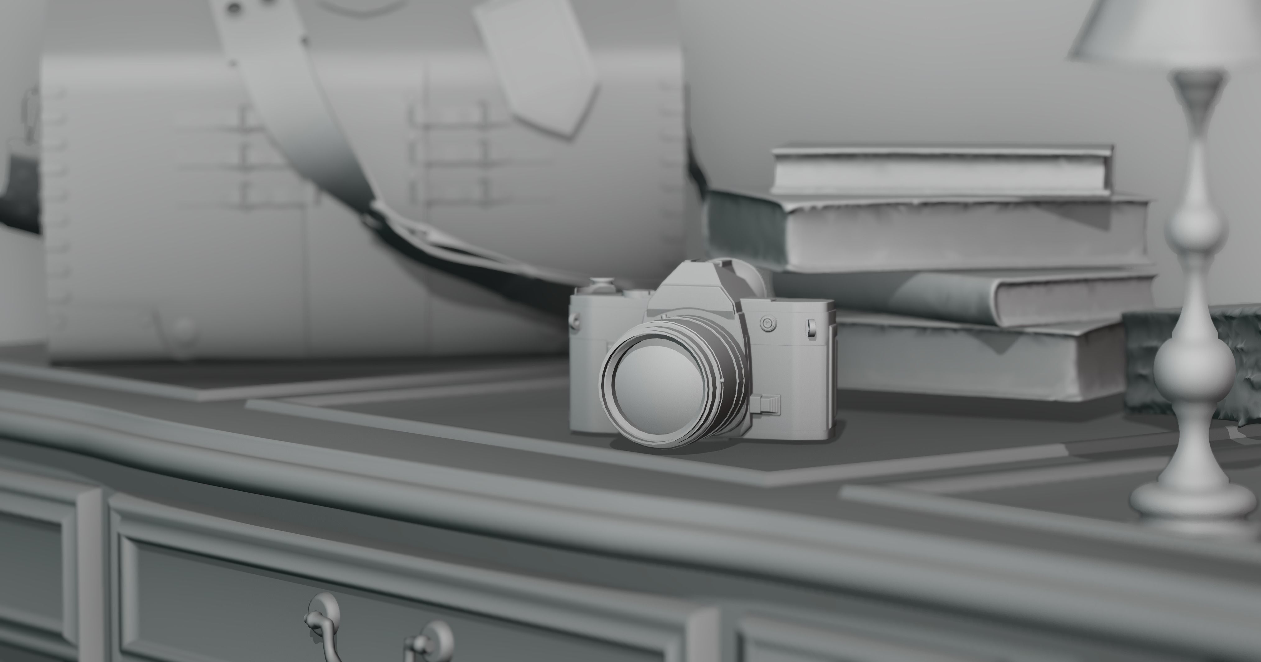 Interior Game design Assests Low-poly 3D model_3