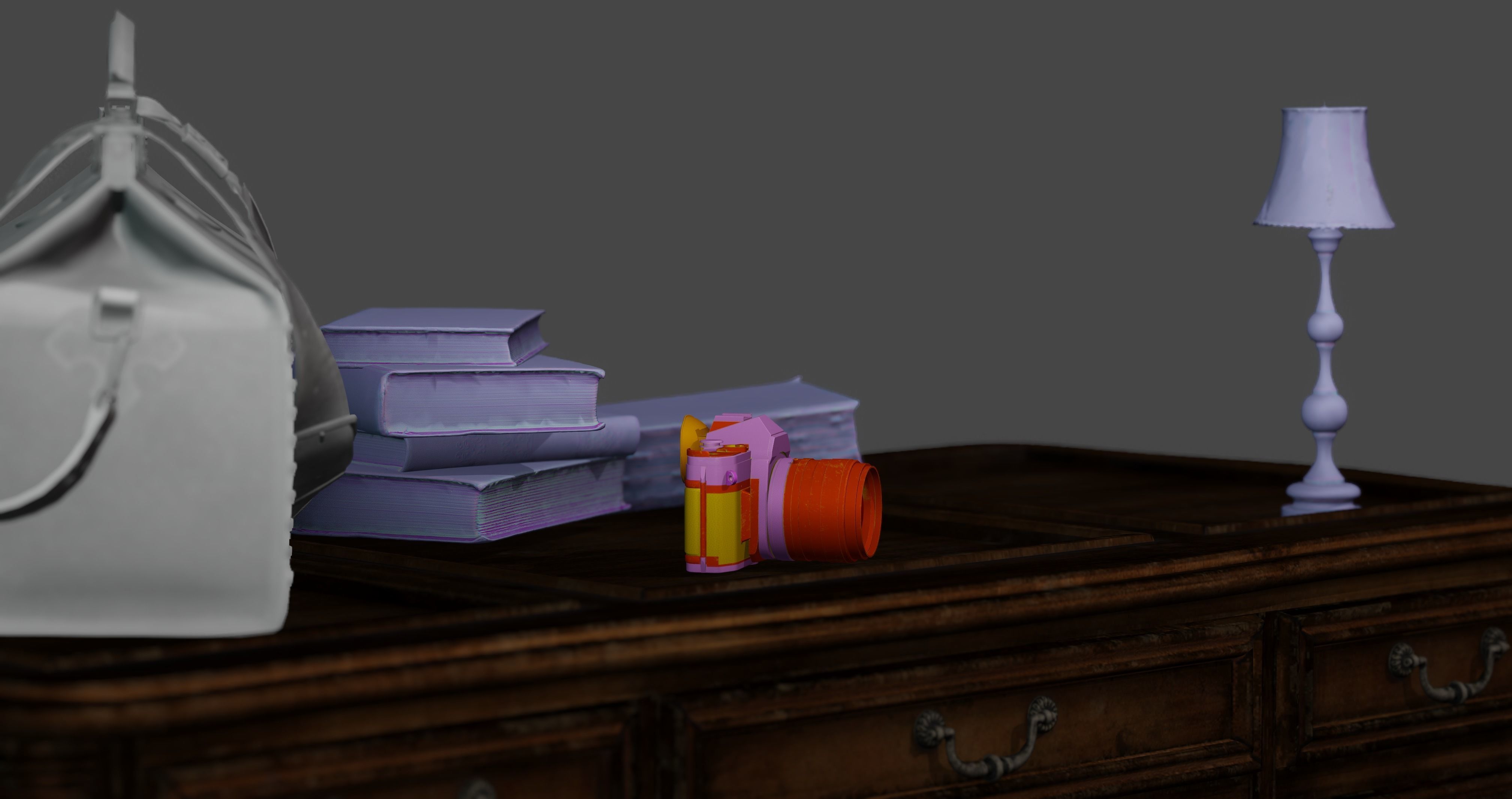 Interior Game design Assests Low-poly 3D model_8