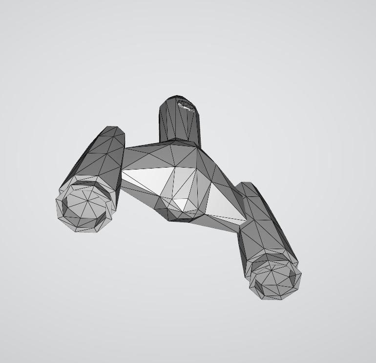 Space rocket Low-poly 3D model_12