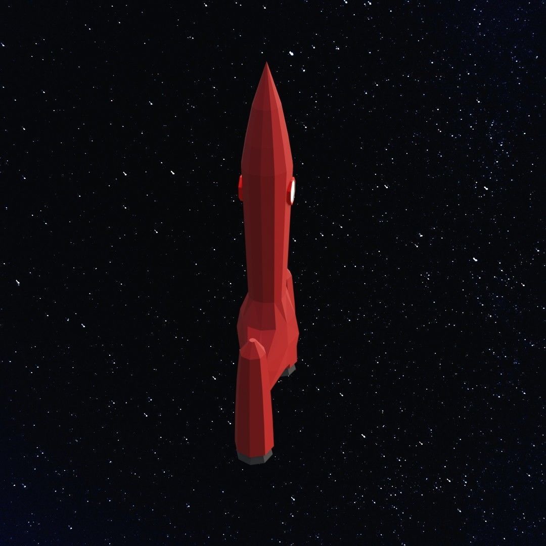 Space rocket Low-poly 3D model_7