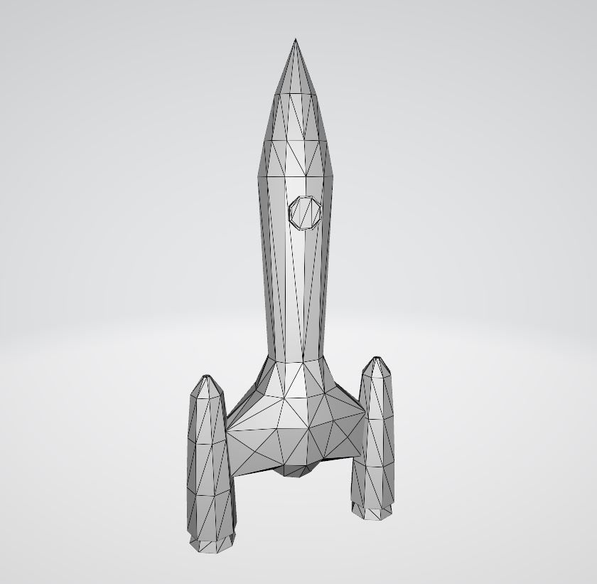 Space rocket Low-poly 3D model_11