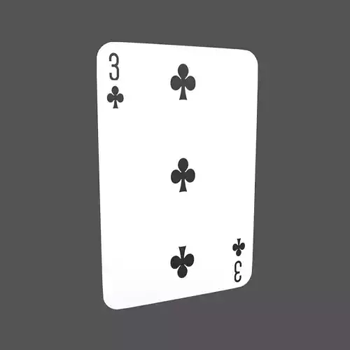 Poker Cards Clubs 3 V1 001
