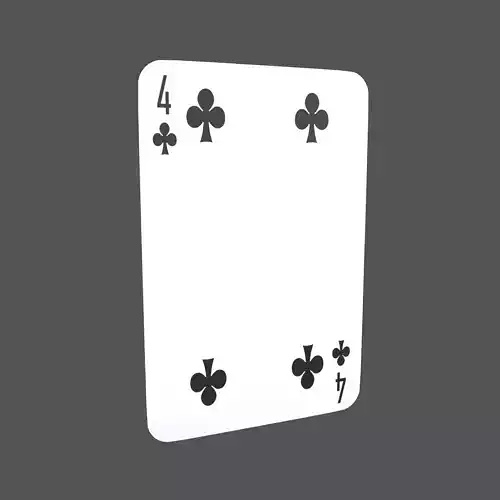 Poker Cards Clubs 4 V1 001