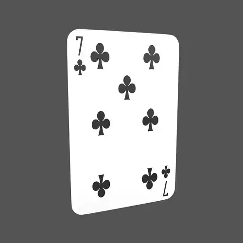 Poker Cards Clubs 7 V1 001 Low-poly 3D model