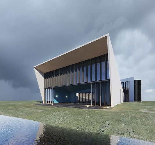 Modern Lake House 3D model