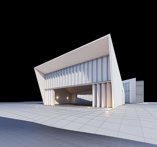 Modern Lake House 3D model 3