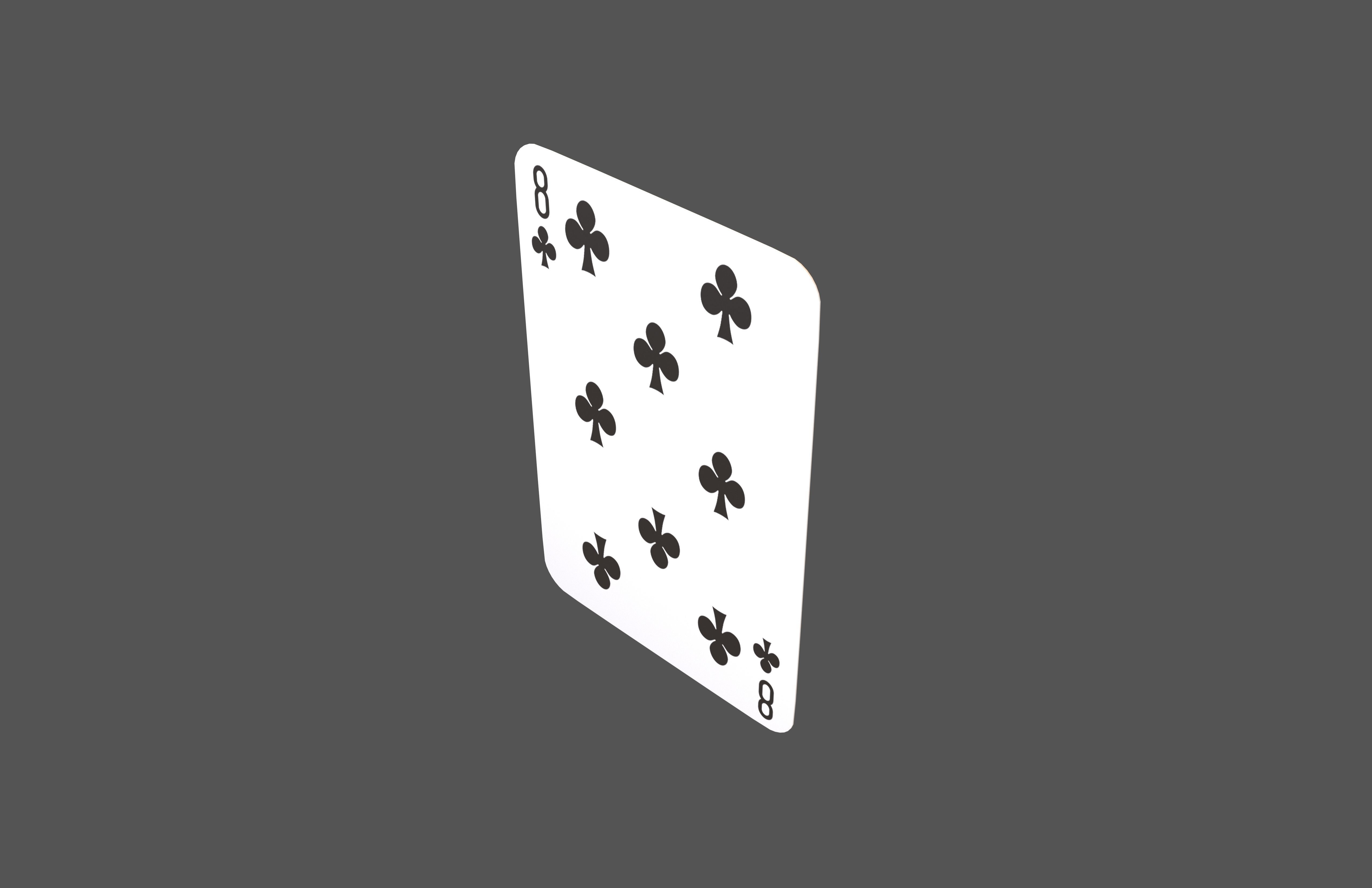 Poker Cards Clubs 8 V1 001 Low-poly 3D model_2