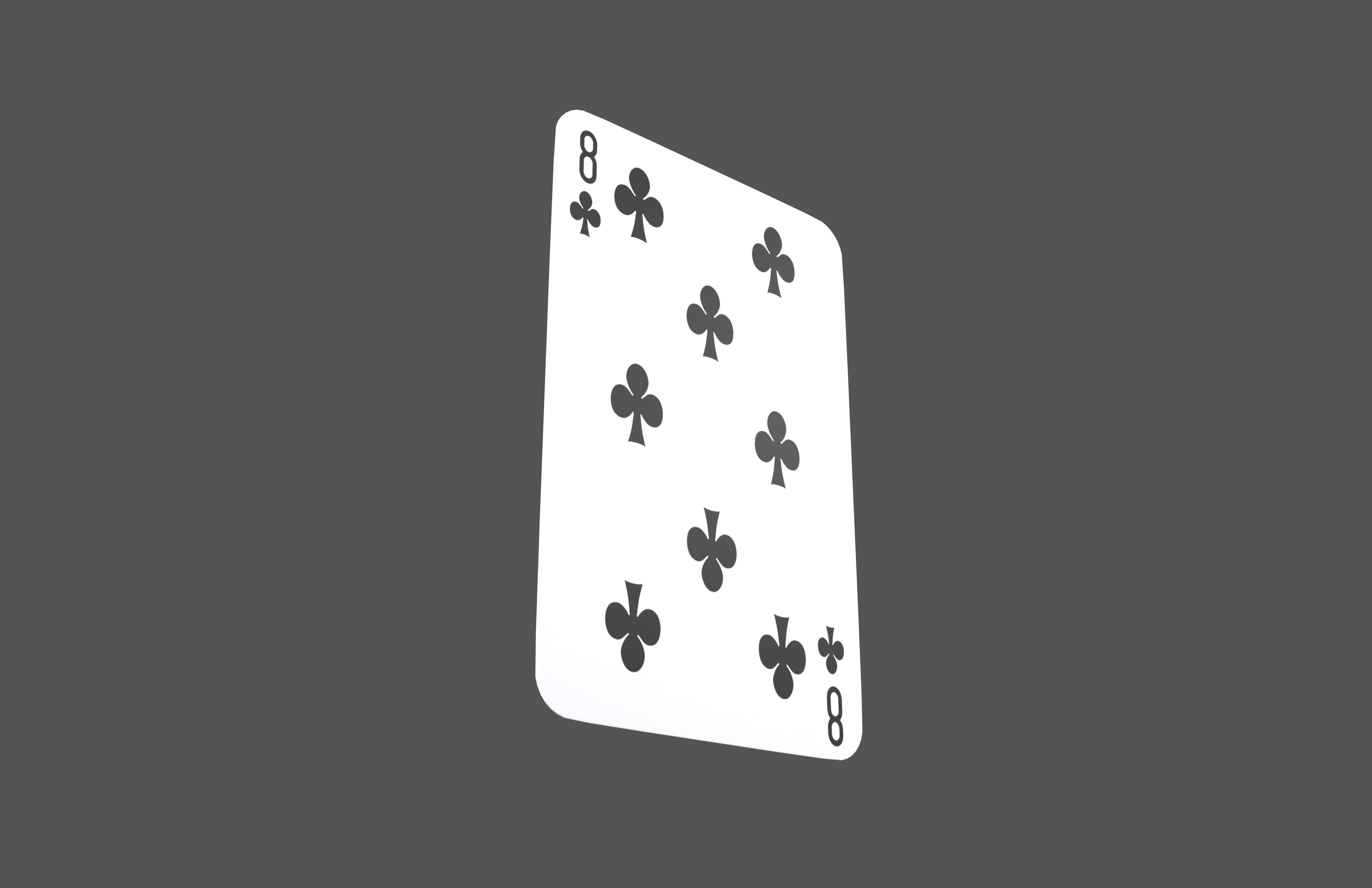 Poker Cards Clubs 8 V1 001 Low-poly 3D model_3