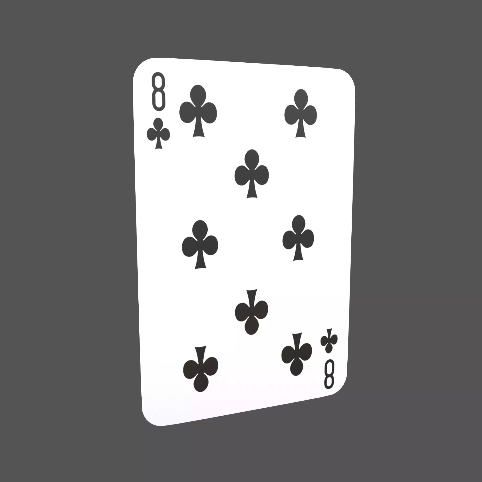 Poker Cards Clubs 8 V1 001 Low-poly 3D model_0