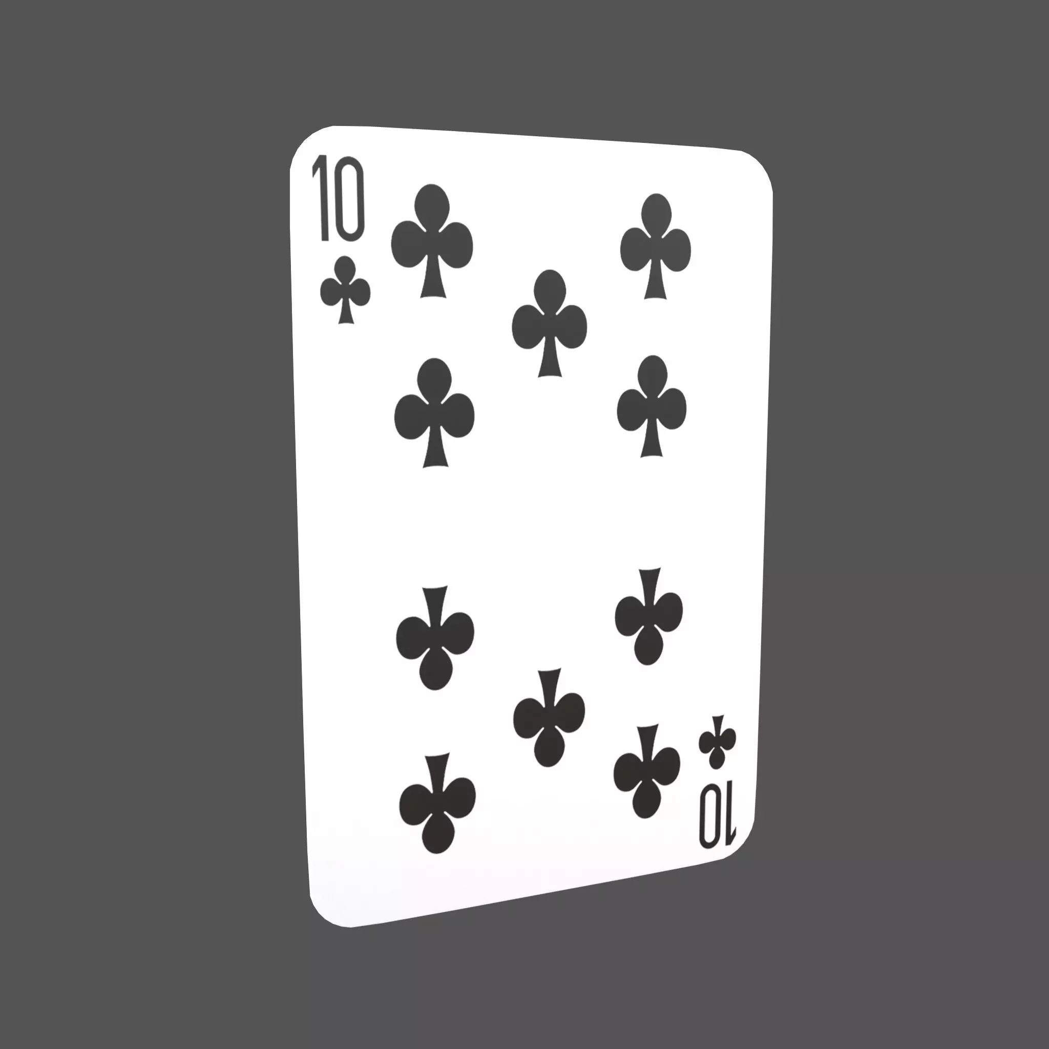 Poker Cards Clubs 10 V1 001 Low-poly 3D model_0