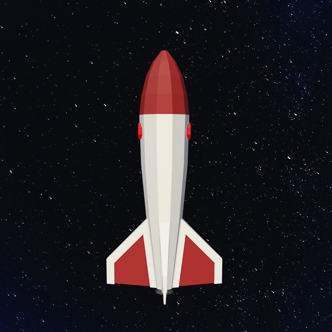 Space rocket Free low-poly 3D model_4