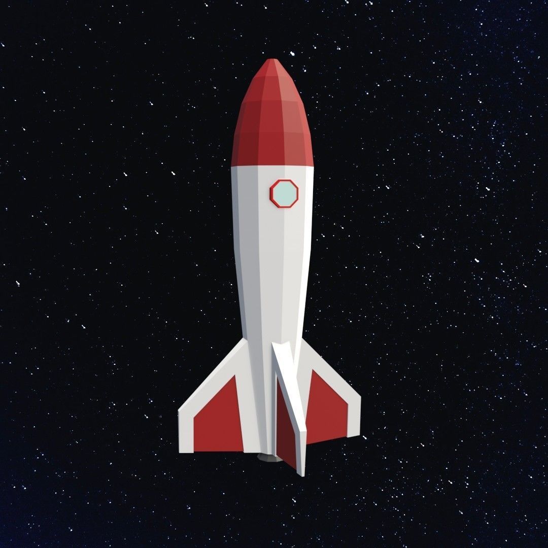 Space rocket Free low-poly 3D model_2