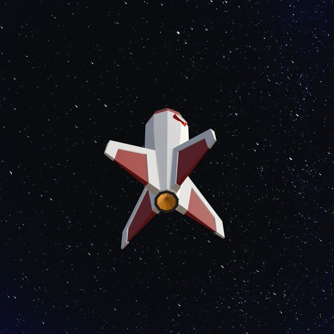 Space rocket Free low-poly 3D model_5