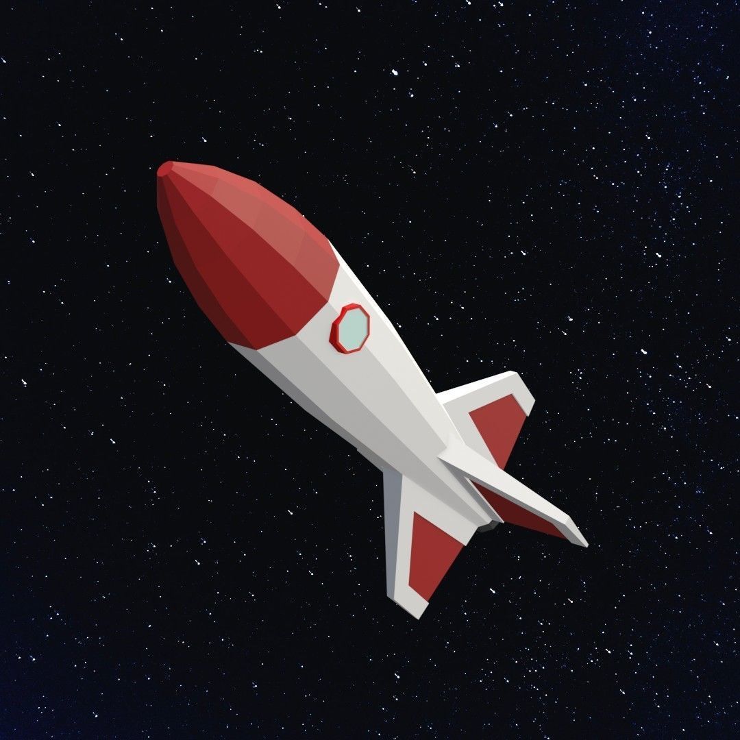 Space rocket Free low-poly 3D model_1