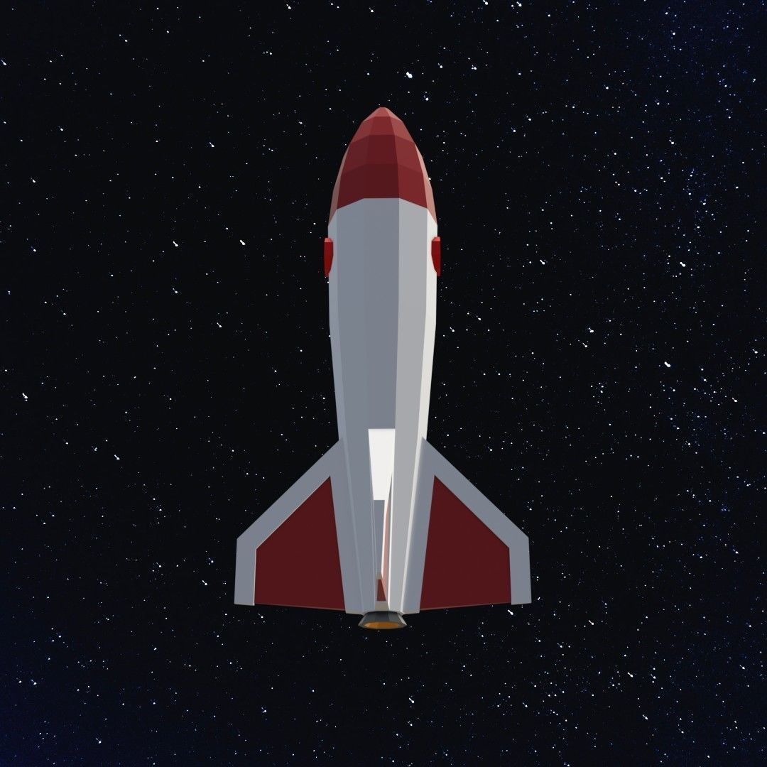 Space rocket Free low-poly 3D model_10