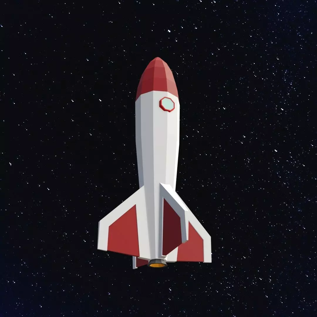 Space rocket Free low-poly 3D model_0