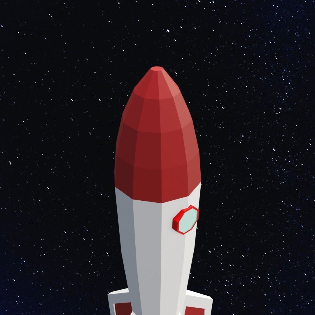 Space rocket Free low-poly 3D model_7
