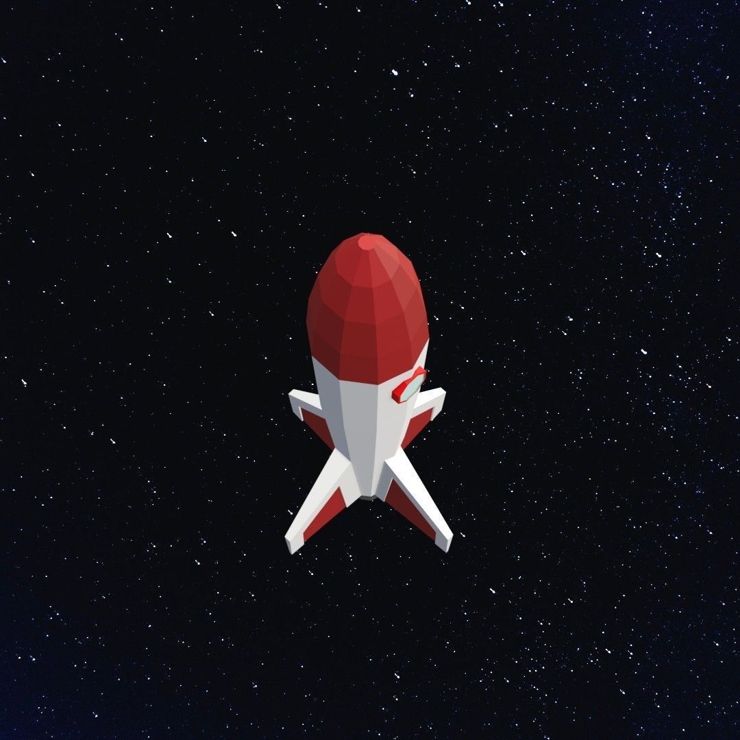 Space rocket Free low-poly 3D model_3