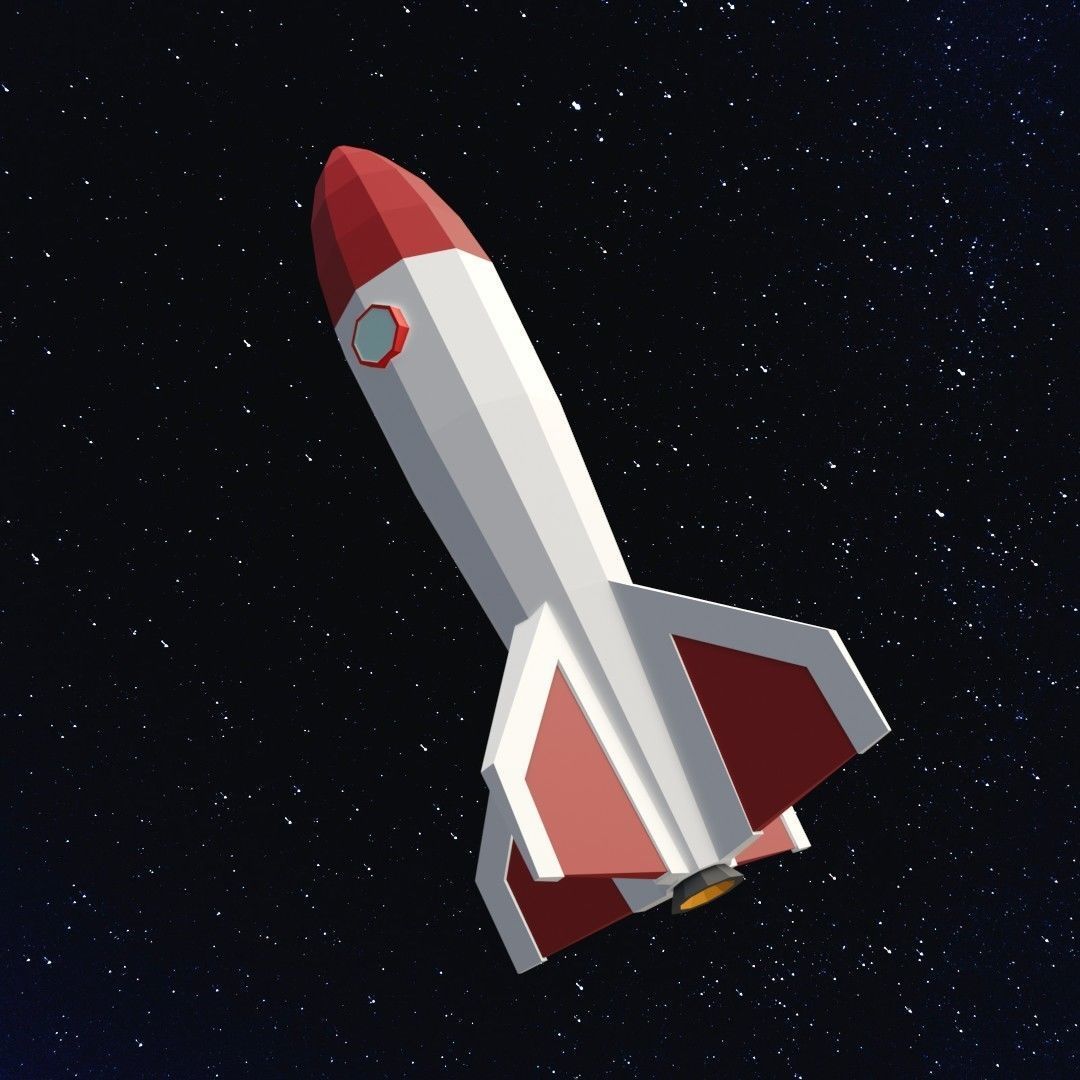 Space rocket Free low-poly 3D model_9