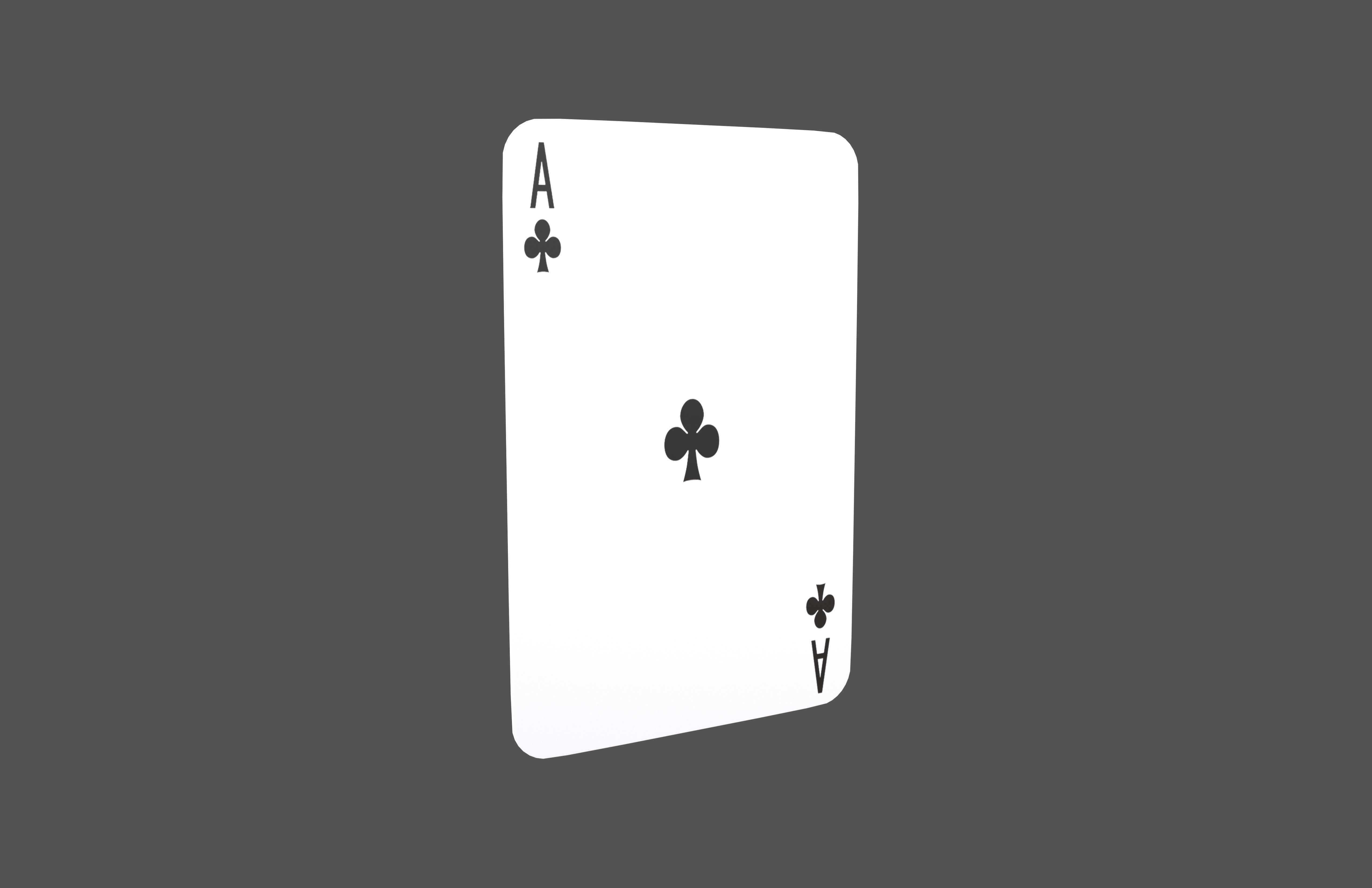 Poker Cards Clubs A V1 001 Low-poly 3D model_1