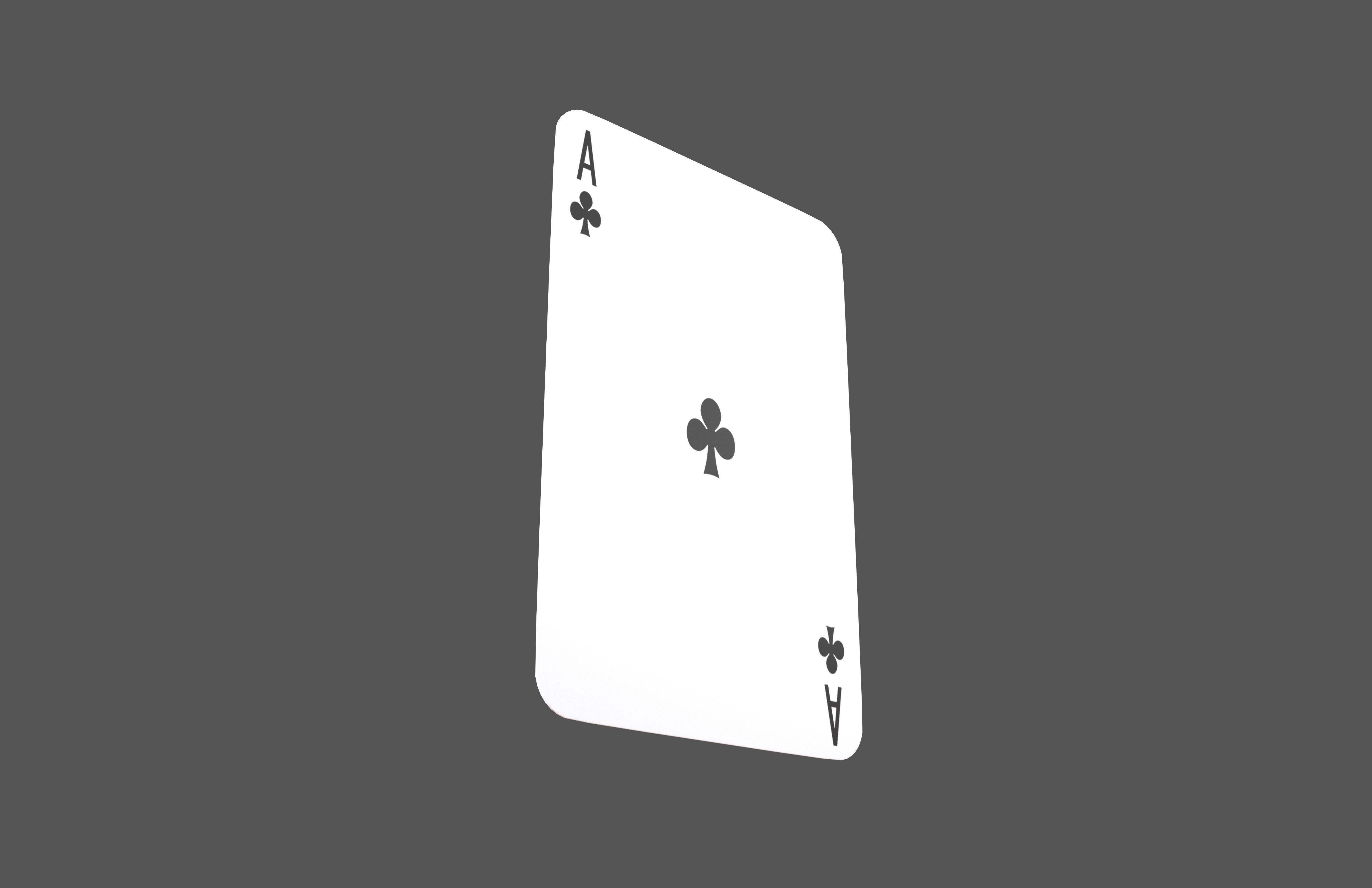 Poker Cards Clubs A V1 001 Low-poly 3D model_3